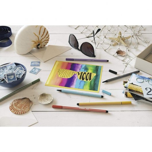 STABILO Pen 68 Stoff-Rolltasche mit 30 Markern