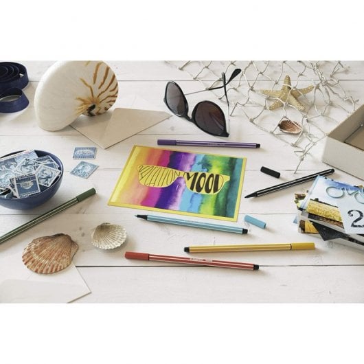 STABILO Pen 68 Estuche Premium Zebrui Turquesa de 20 Rotuladores