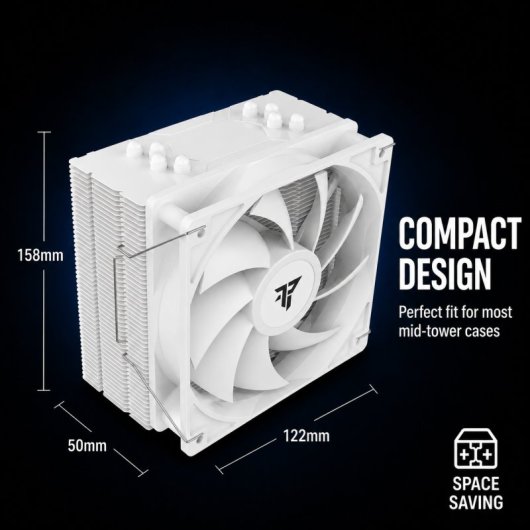 Tempest Cooler 4Pipes Blanc Ventilateur CPU 120mm Blanc
