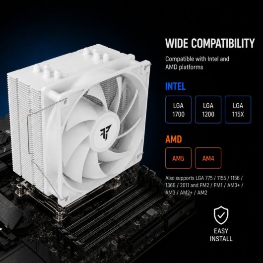 Tempest Cooler 4Pipes Blanc Ventilateur CPU 120mm Blanc