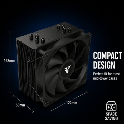Tempest Cooler 4Pipes 120mm Ventilador CPU Negro