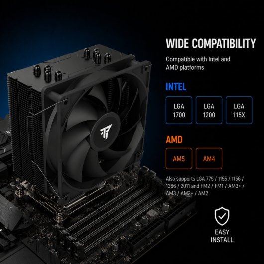 Tempest Cooler 4Pipes 120mm Ventilador CPU Negro