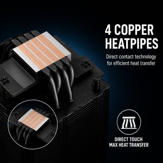 Ventola CPU Tempest Cooler 4 tubi da 120 mm RGB nera