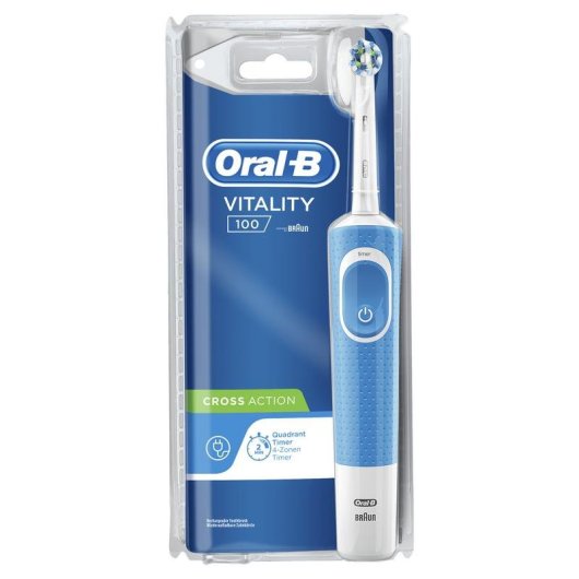 Oszillierende Zahnbürste Oral-B Vitality Cross Action Blau 1 Bürstenkopf Timer