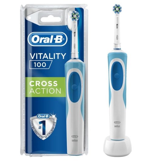 Oszillierende Zahnbürste Oral-B Vitality Cross Action Blau 1 Bürstenkopf Timer