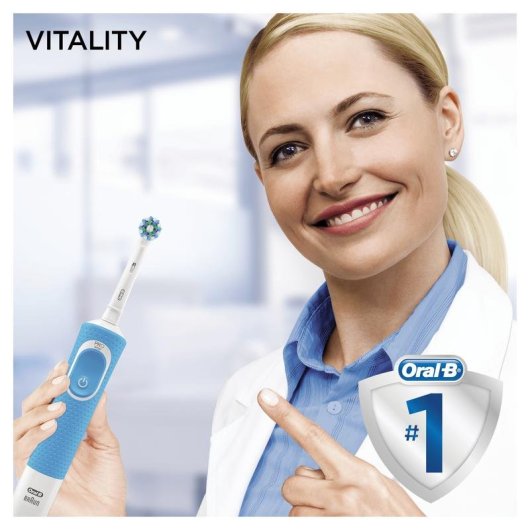 Oszillierende Zahnbürste Oral-B Vitality Cross Action Blau 1 Bürstenkopf Timer