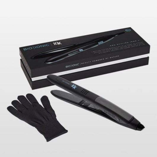 Piastra per Capelli Ceramica Professionale Bio Ionic 10X Pro Styling Iron 230ºC 5 Impostazioni Ionica Spegnimento Automatico Nero