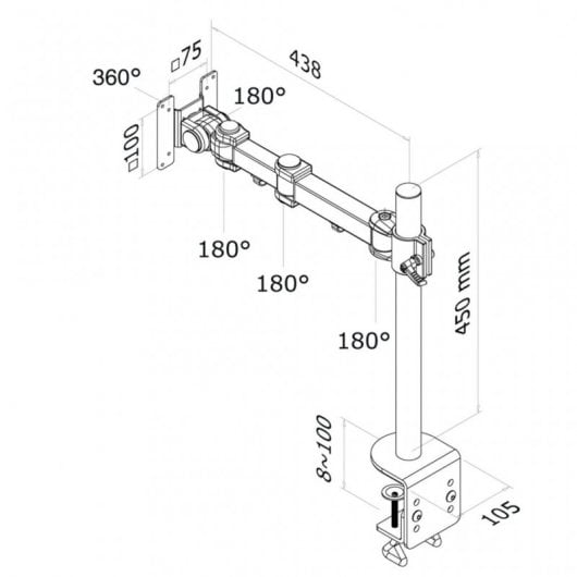 Neomounts FPMA-D960 Flachbildschirm-Tischhalterung 76,2 cm (30") Tisch/Bank Schwarz