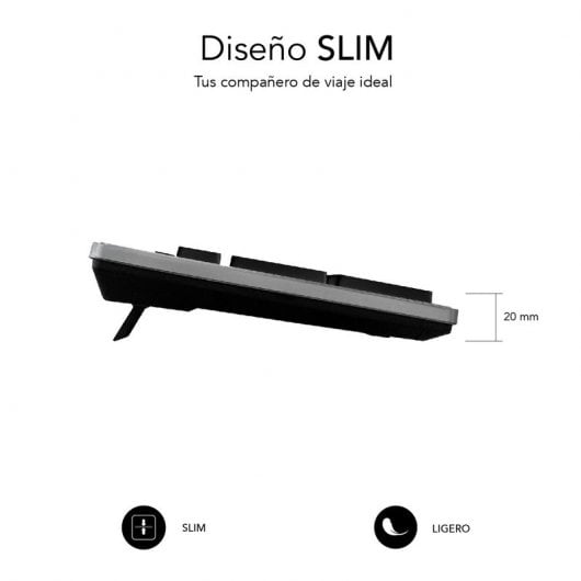 Tastiera USB Subblim Ergo Silent Flat Nera/Grigia