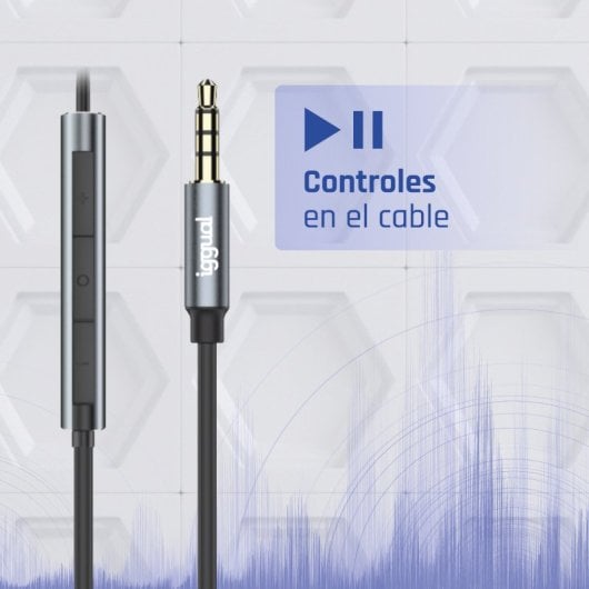iggual Auriculares con micro intrauditivos mini jack 3,5mm