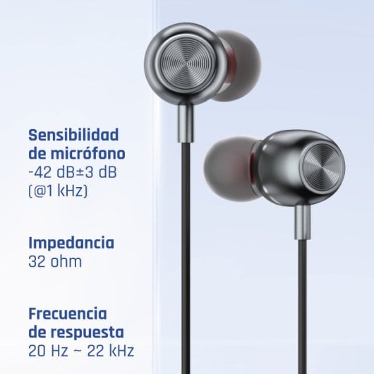 iggual Auriculares con micro intrauditivos mini jack 3,5mm