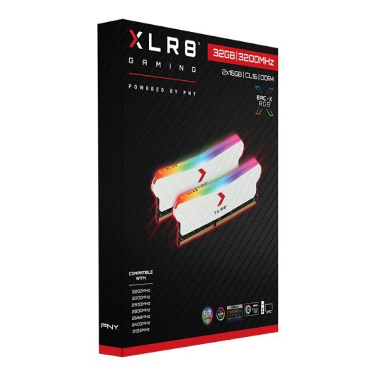PNY XLR8 Epic-X Blanc RVB DDR4 3200 MHz 32 Go 2 x 16 Go CL16