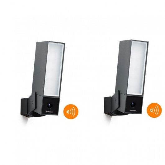 Telecamera esterna intelligente Netatmo con sirena da 105 dB, Full HD, Wi-Fi, nera, confezione da 2 unità