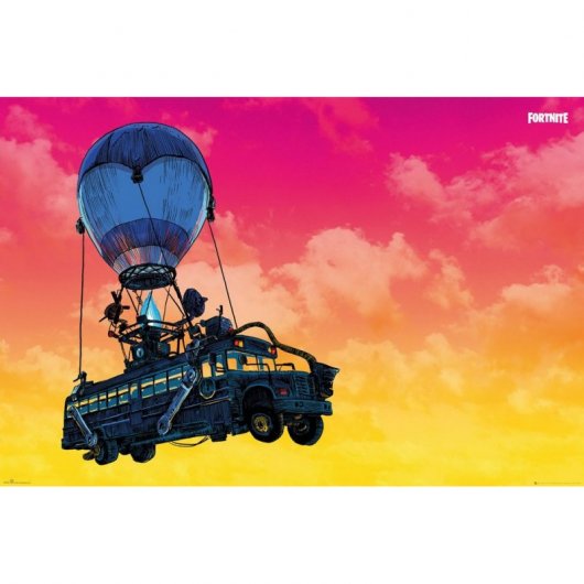 GB Eye Maxi Póster  Fortnite Battle Bus 91.5x61cm
