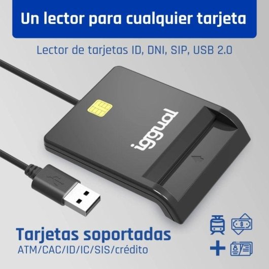 Kartenleser Iggual IGG316740 USB 2.0 Schwarz