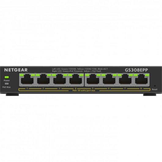 Switch Ethernet Netgear GS308EPP-100PES con 8xPoE+