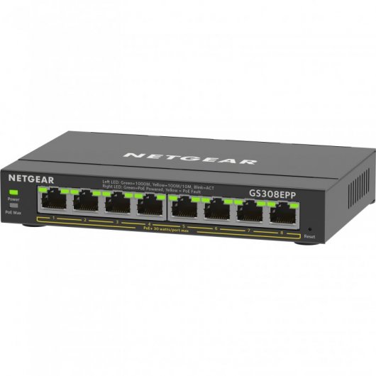 Switch Ethernet Netgear GS308EPP-100PES con 8xPoE+