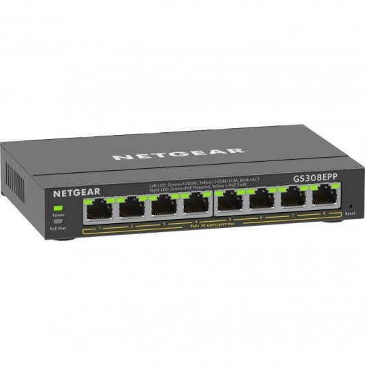 Switch Ethernet Netgear GS308EPP-100PES con 8xPoE+