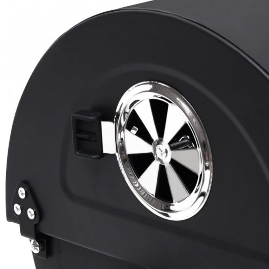 VidaXL Barbacoa de Barril con Ruedas Negro