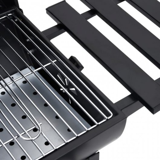 VidaXL Barbacoa de Barril con Ruedas Negro
