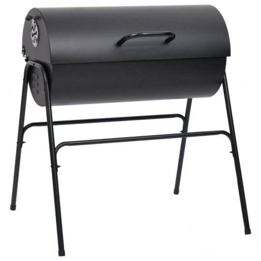 VidaXL Barbacoa de Barril 2 Rejillas Negro