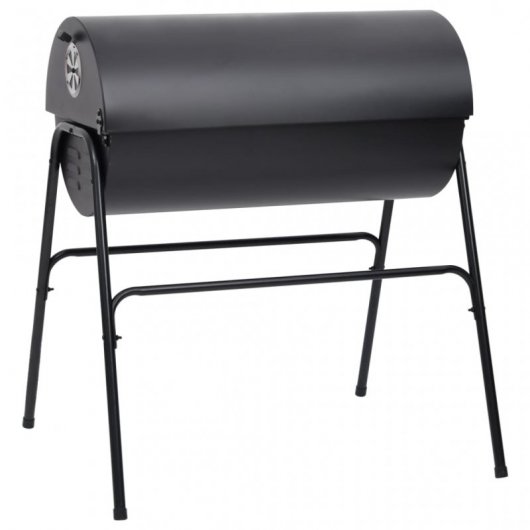 VidaXL Barbacoa de Barril 2 Rejillas Negro