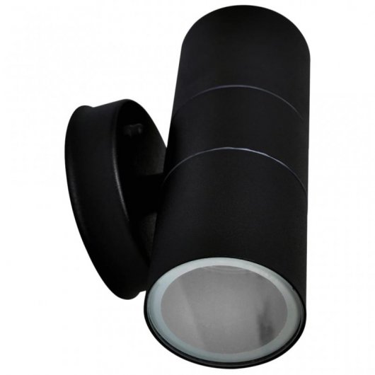 VidaXL Pacote de 2 Candeeiros de Parede Cilíndricos para Exterior GU10 Preto