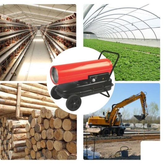 Aquecedor a Diesel Perel FT130C 30 kW Rodas Termostato Manual