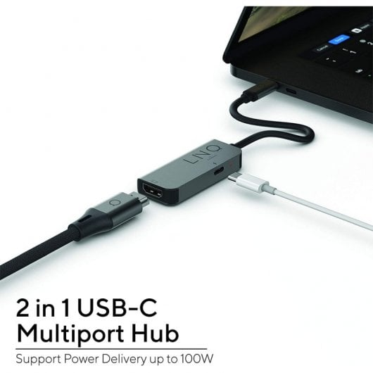Concentrateur Linq 2 en 1 USB-C vers HDMI