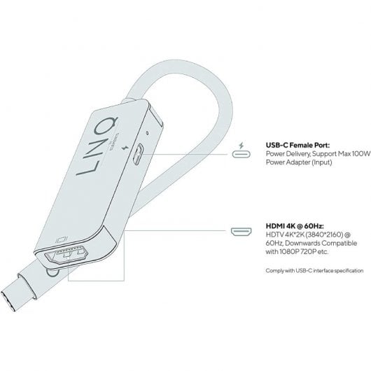Concentrateur Linq 2 en 1 USB-C vers HDMI
