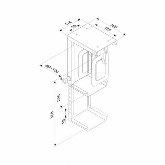 NewStar Soporte para CPU Bajo Mesa Máx 10Kg Negro