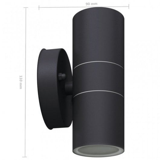 VidaXL Confezione da 2 Lampade da Parete per Esterno GU10 Nere