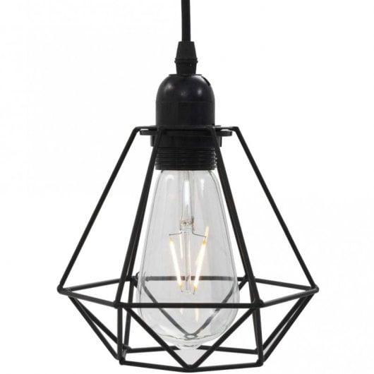 Lampada a sospensione VidaXL Rombo 3xE27 Nera