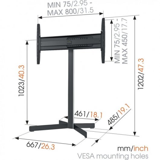 Vogels EFF 8330 Soporte de Pie para TV 40- 65" VESA 800x450 Máx 45Kg