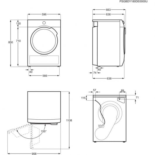 Zanussi ZDHF284W Máquina de Secar Roupa Bomba de Calor 8Kg A++ Branca