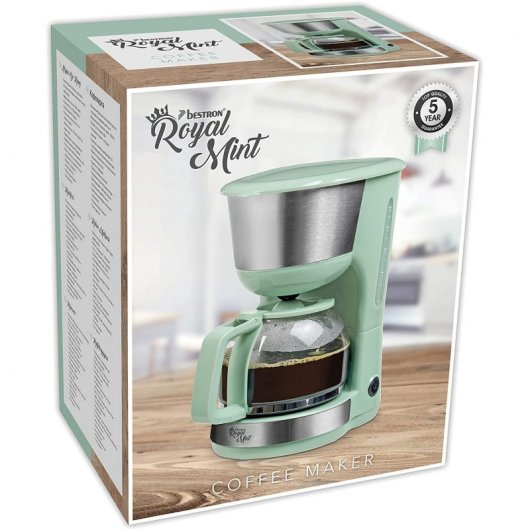 Bestron ACM1000M Cafetera de Goteo 10 Tazas 1000W Verde Menta