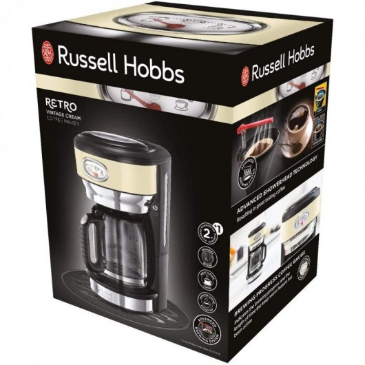 Russell Hobbs Vintage Retro Cafetera de Goteo 1.25L 1000W Crema