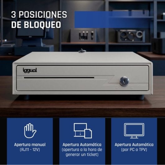 Iggual IRON-10W Tiroir-caisse 38cm 4+6 Blanc