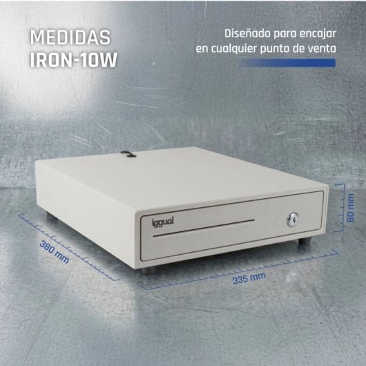 Iggual IRON-10W Tiroir-caisse 38cm 4+6 Blanc