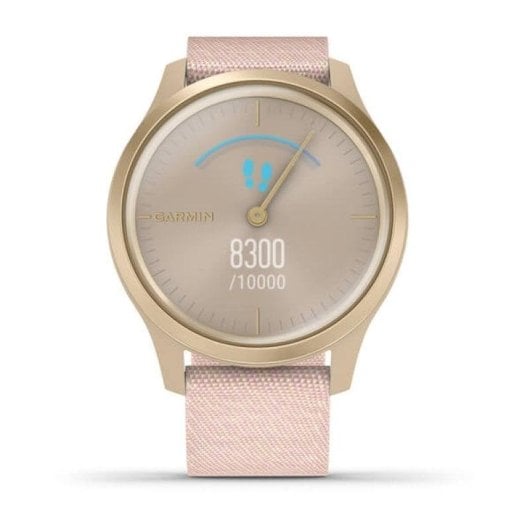 Garmin Vívomove Style Reloj Smartwatch Híbrido Aluminio Dorado con Correa de Nailon Tejido Rosa