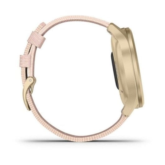 Garmin Vívomove Style Reloj Smartwatch Híbrido Aluminio Dorado con Correa de Nailon Tejido Rosa
