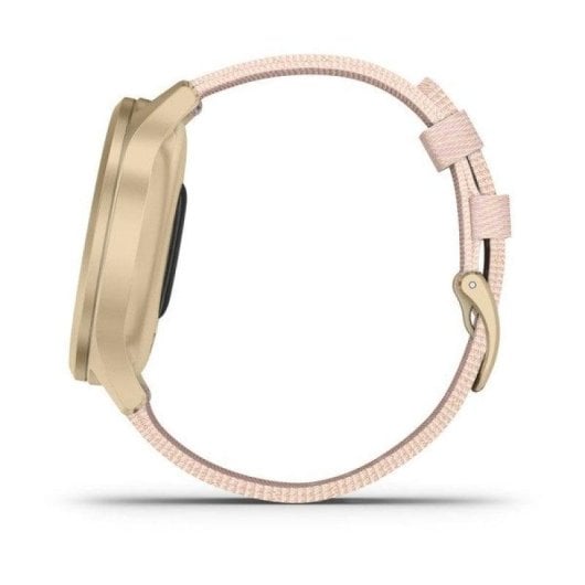 Garmin Vívomove Style Reloj Smartwatch Híbrido Aluminio Dorado con Correa de Nailon Tejido Rosa