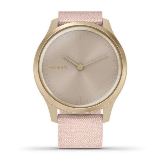Garmin Vívomove Style Reloj Smartwatch Híbrido Aluminio Dorado con Correa de Nailon Tejido Rosa