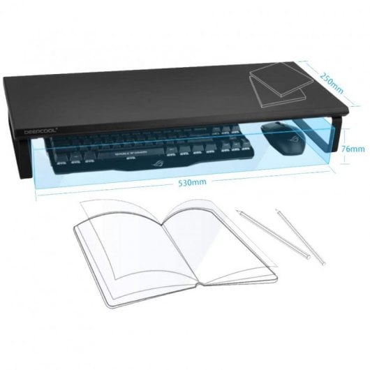 Deep Cool Soporte Elevador Ajustable con 4 Puertos USB 3.0 para Monitor