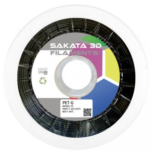 Bobine de Filament PETG 3D Sakata 1.75mm Noir 1Kg