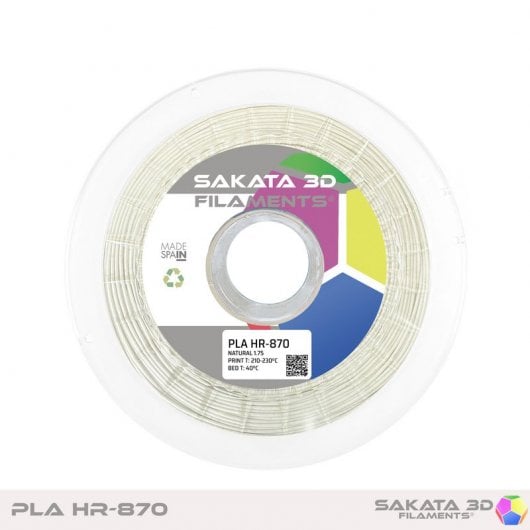 Sakata 3D Bobina de Filamento PLA HR-870 1.75mm Blanco 1Kg