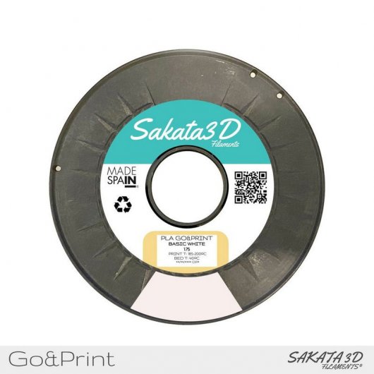 Sakata 3D Bobina de Filamento GO&PRINT 1.75mm Blanco 1Kg