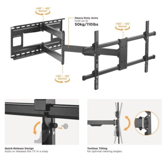 Equip 650327 Suporte de Parede para TV de 43" a 80" VESA 800X400 Max. 50Kg