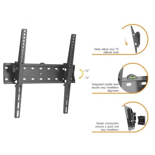 Equip 650332 Support mural inclinable pour téléviseur 37 "-70" VESA 600X400 Max. 40Kg