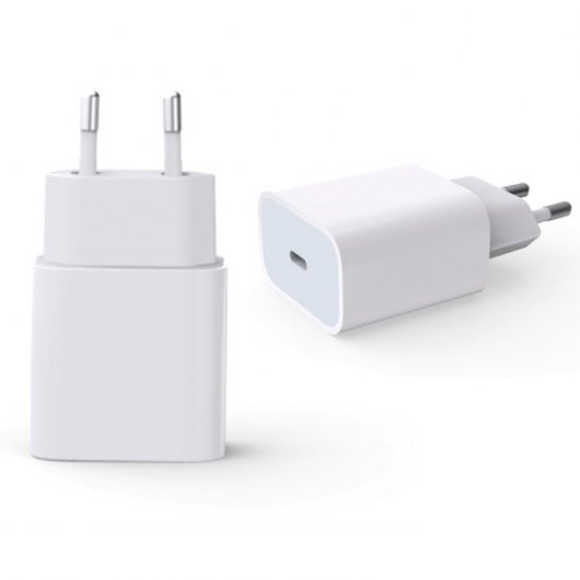DCU Tecnologic Cargador Blanco USB-C Carga Rápida 20W